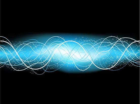 Electrical Sine Wave in Blue Background