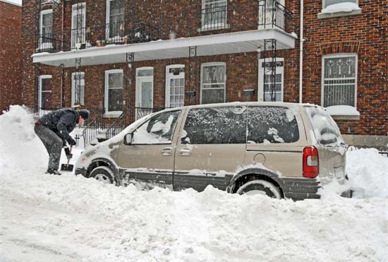Shoveling a Minivan Out of the Snow